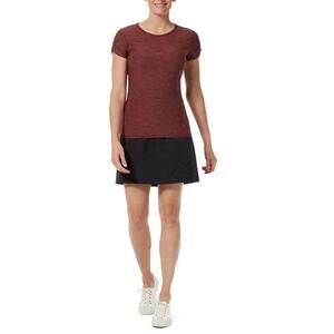 Royal Robbins Mini Skort Skirt Flat Front Back Slit Zip Pocket Stretch Black 12